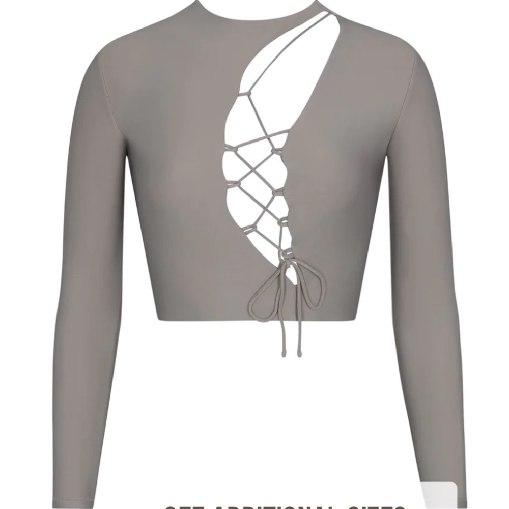 Skims lace up top size XS in chrome